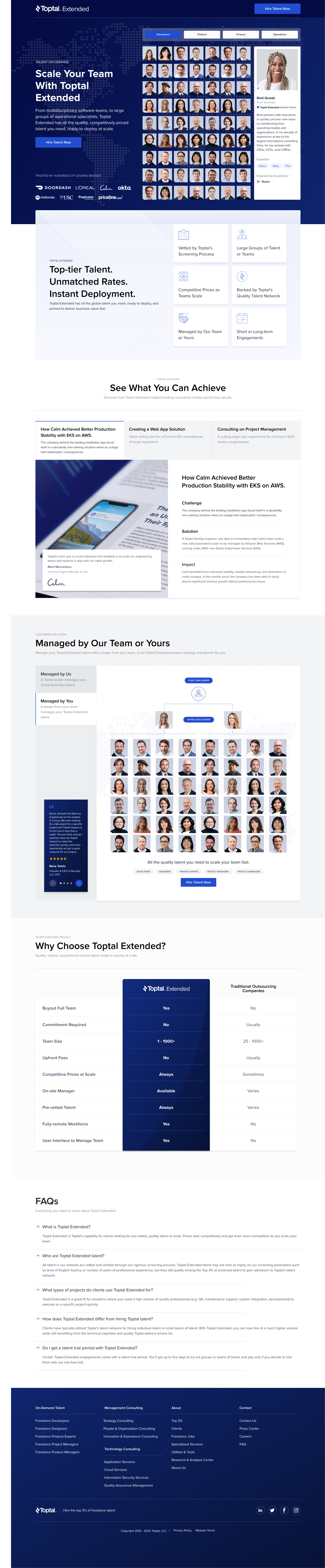 Toptal Extended — landing page