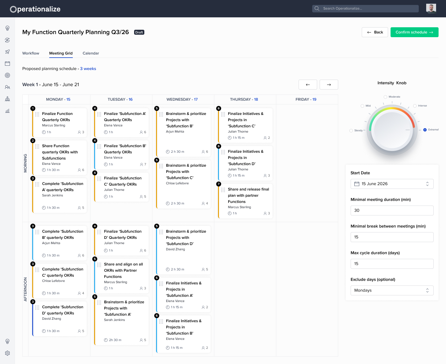 Operationalise — workflow detail