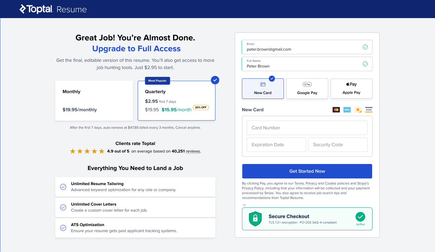 Toptal Resume — review